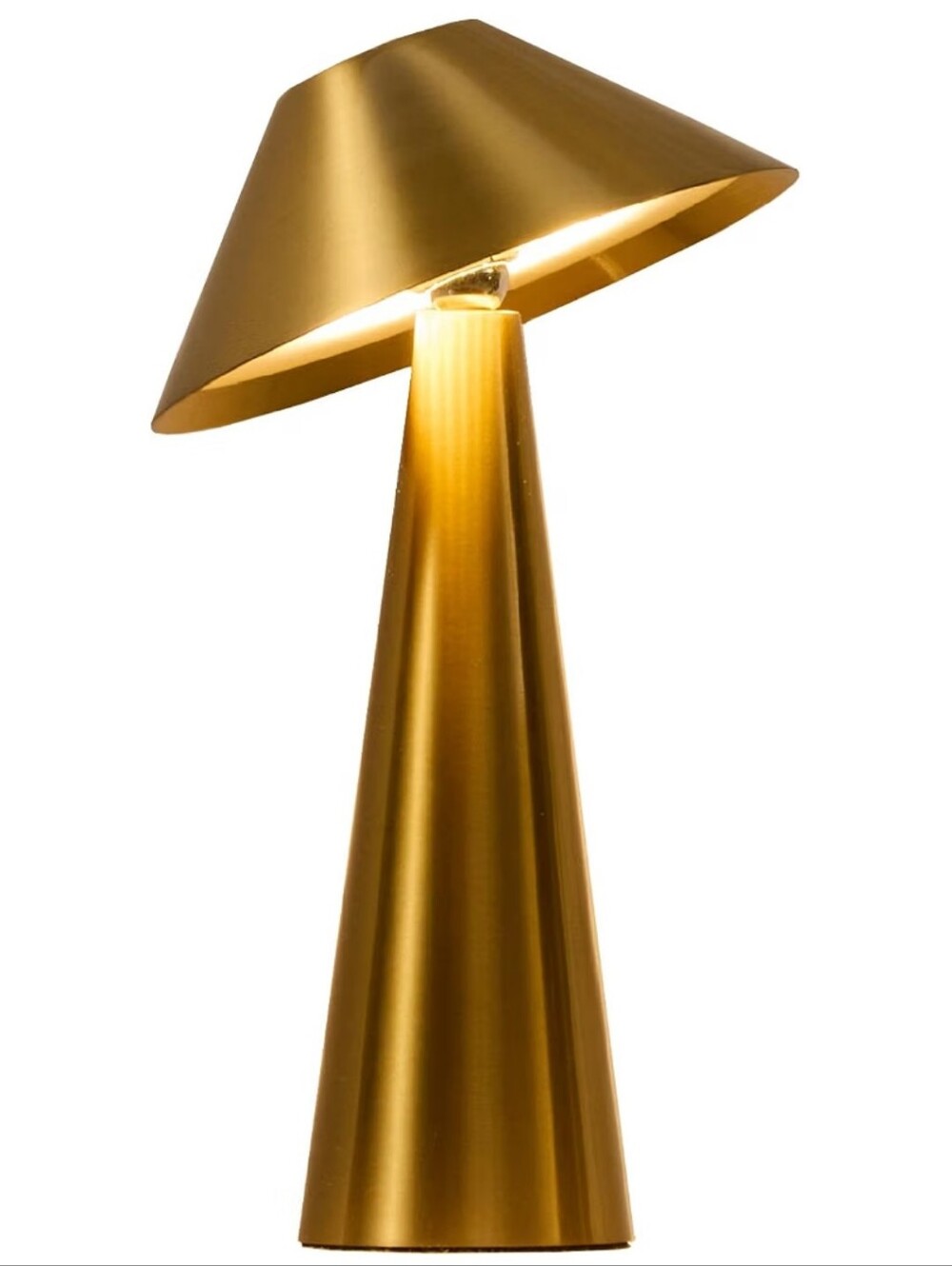 Gold Toned Rechargeable Mushroom Lamp